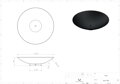 Misa z lakovanej ocele na vodu 100 x 23cm - Black