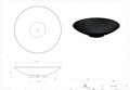 Misa z lakovanej ocele na vodu 150 x 32cm - Black