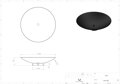 Misa z lakovanej ocele na vodu 60 x 14 cm - Black