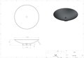 Misa z lakovanej ocele 60 x 21 cm - Antracit