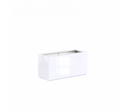 Innaloo Kvetináč 120x50x60cm biely z lesklého sklolaminátu