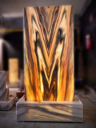 Svetelná mramorová fontána Golden Rosa 187 cm